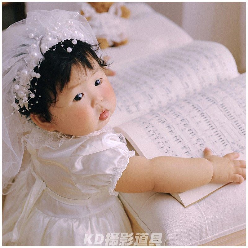 儿童摄影服装宝宝拍照裙子白色婚纱唯美复古头纱影楼婴儿周岁照,童装/婴儿装/亲子装,连衣裙,淘宝优惠券,粉丝福利购,淘宝优惠卷