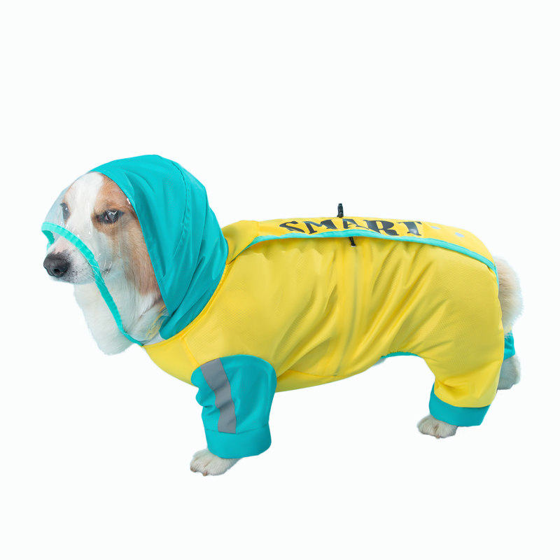 柯基狗狗雨衣四脚防水全包法斗柴犬斗牛宠物小型犬中型犬雨披衣服