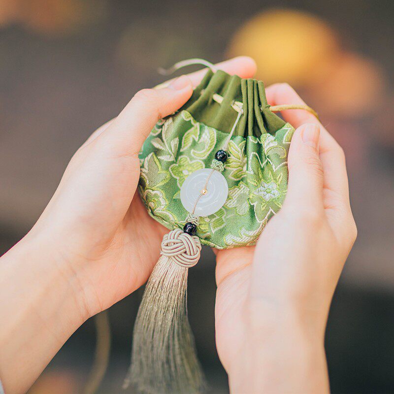 古风香囊汉服配饰平安扣流苏diy手工材料包香袋胎发袋锦囊提神