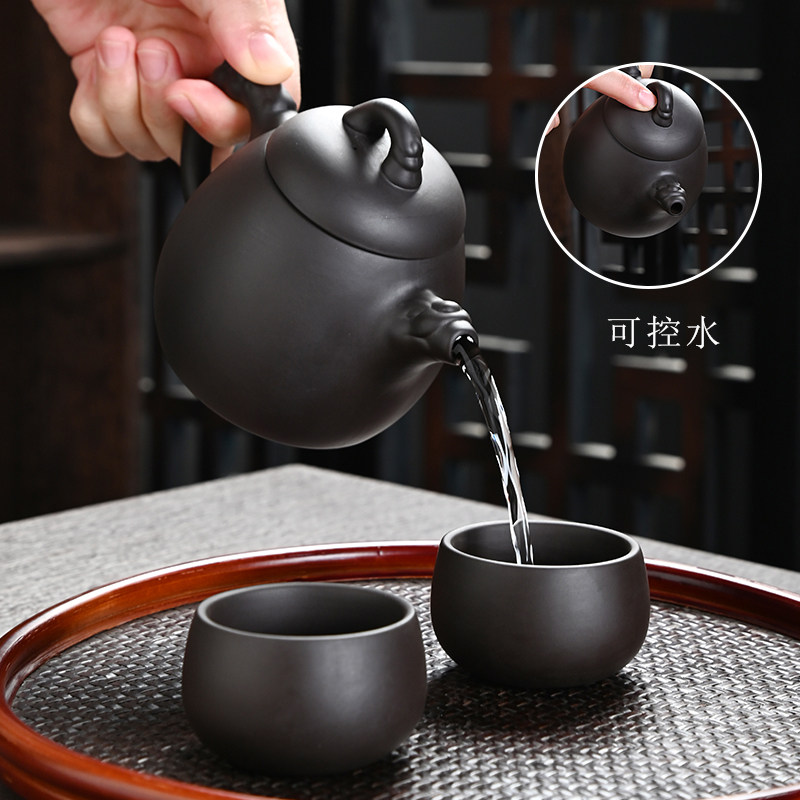 顾竹紫砂纯手工壶凤鸣壶可控水茶壶大容量中式大号泡茶器陶瓷茶具