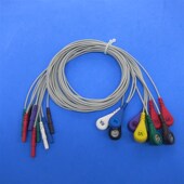 Holter十导动态导联线心电导联线插头孔径1.5 线径2.0