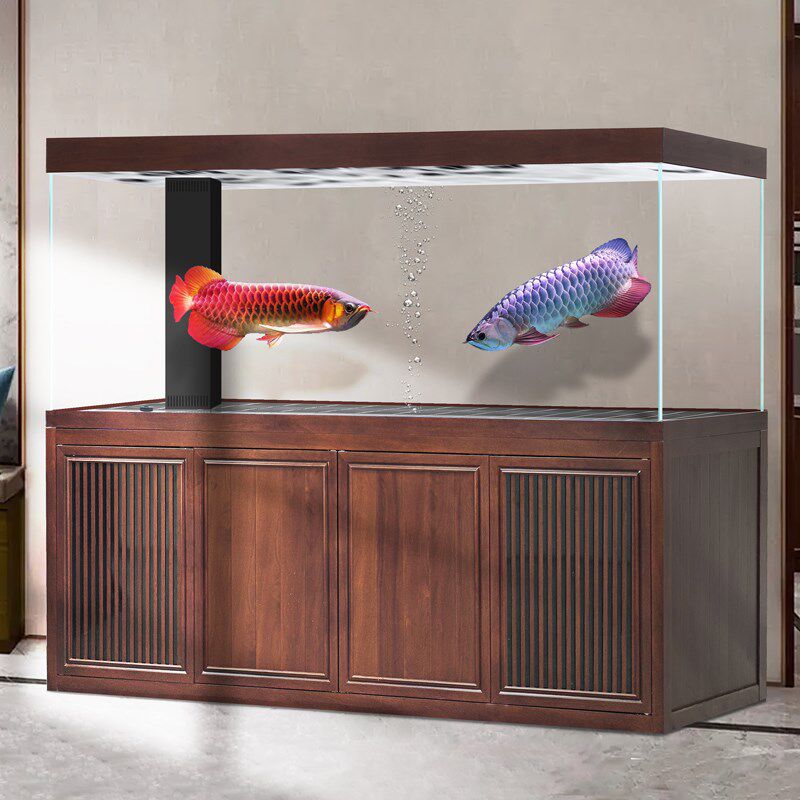大型家用超白玻璃龙鱼缸铝合金高端底滤客厅生态落地免换水水族箱