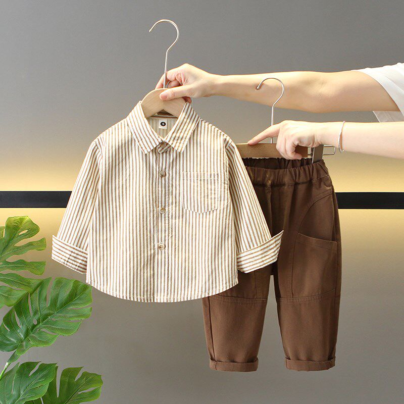 男童套装春秋装2024新款儿童秋季毛衣马甲三件套宝宝酷帅时髦童装