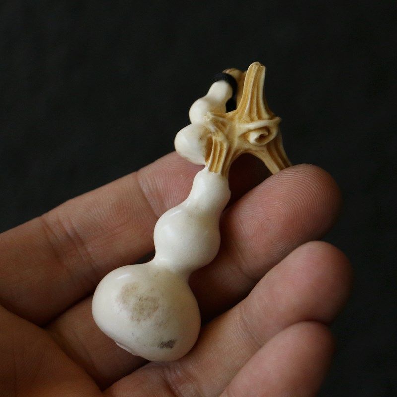 精品纯手工雕刻天然鹿角小葫芦挂件一体成型根付手把件挂坠小福利,特色手工艺,竹编/竹雕,淘宝优惠券,粉丝福利购,淘宝优惠卷