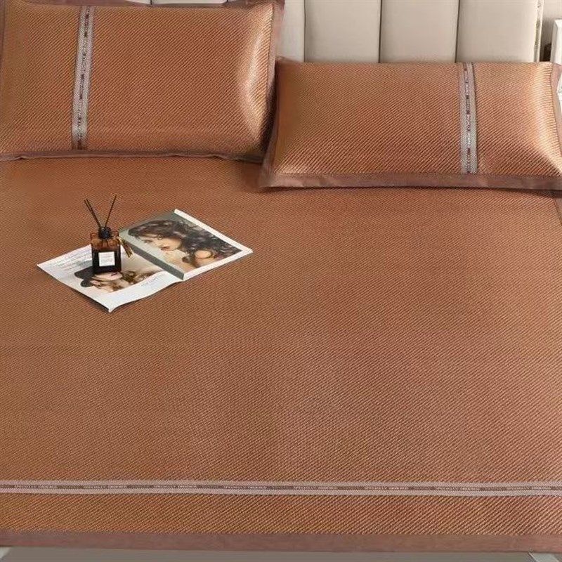 丝丝美2023新款高档绣花冰藤凉席单双人床空调席可折叠凉席三件套,床上用品,藤席,淘宝优惠券,粉丝福利购,淘宝优惠卷