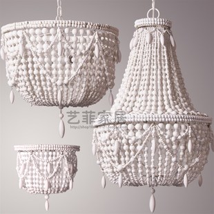 法式吊灯复古儿童房卧室欧式公主房衣帽间玄关露易丝木珠挂件吊灯
