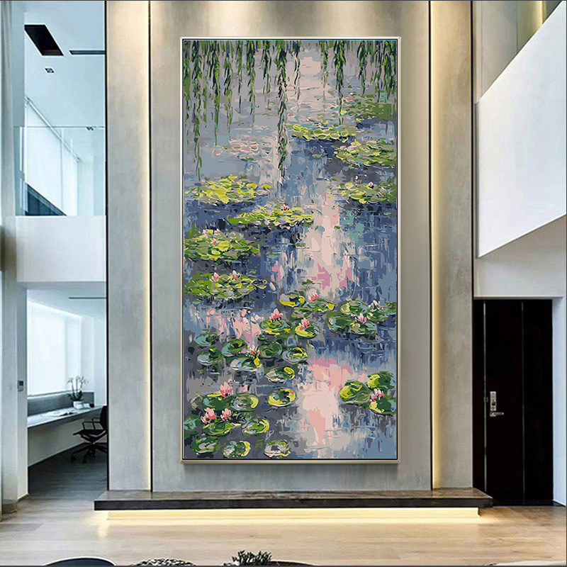 diy数字油画风景油画2025新款玄关长条挂画大尺寸填色填充油彩画