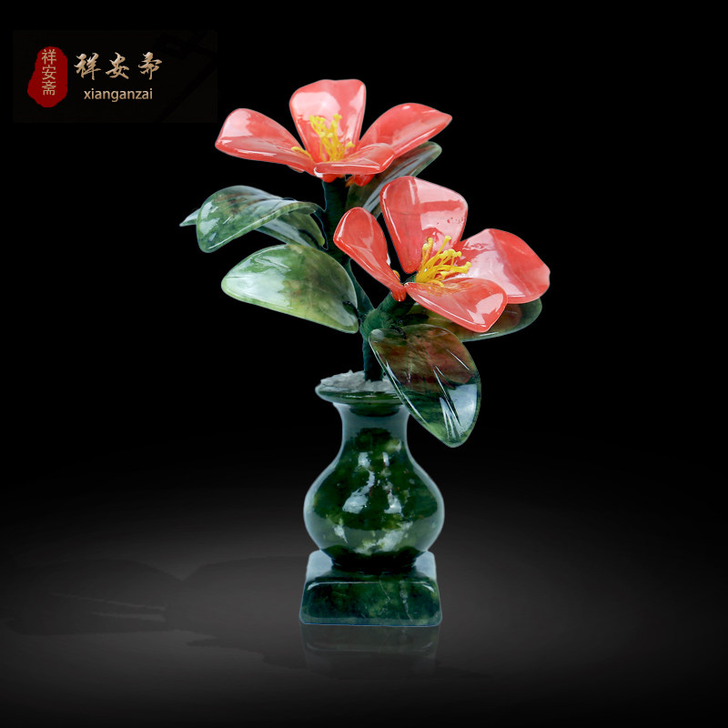 天然玉石花瓶摆件玄关乔迁新居办公客厅酒柜电视柜装饰工艺送礼品,家居饰品,装饰摆件,淘宝优惠券,粉丝福利购,淘宝优惠卷