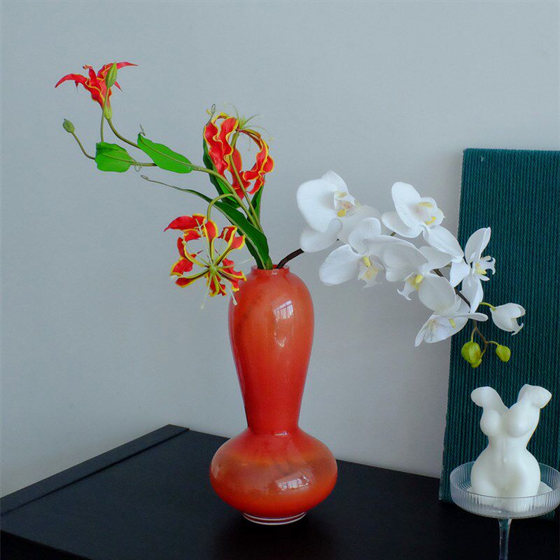 餐桌家居焦糖色小口玻璃花器花瓶摆件样板房酒店售楼处装饰品,家居饰品,花瓶,淘宝优惠券,粉丝福利购,淘宝优惠卷