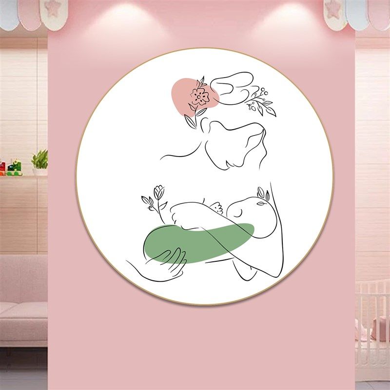 母婴室布置奶粉店墙面挂画月子中心产后装饰画创意小儿推拿壁画
