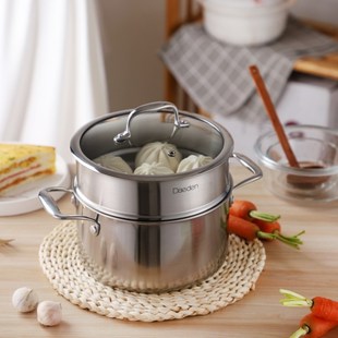 德国戴德不锈钢汤锅家用加厚双耳火锅煮炖泡面锅燃气电磁炉通用锅