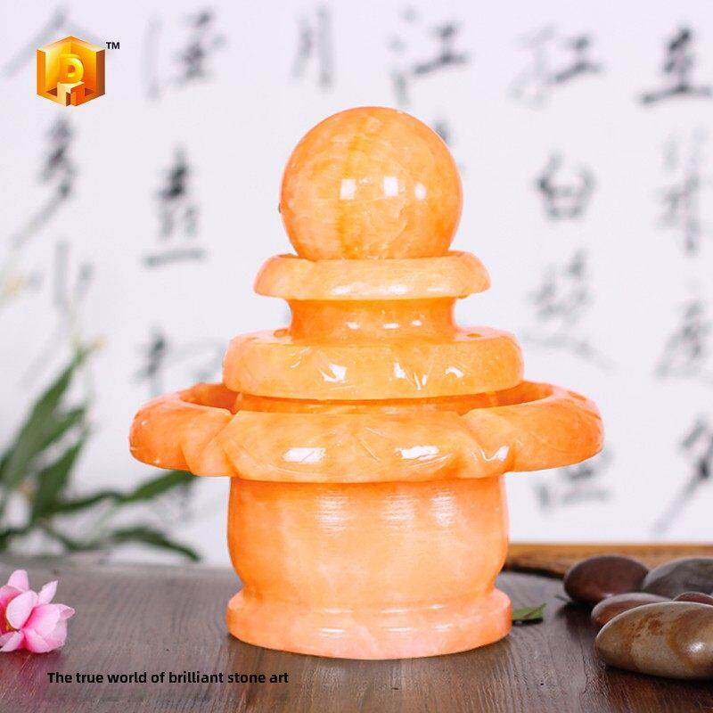 凤凰天然米色玉石风水球风水轮流水喷泉摆件家居工艺品开幕礼品