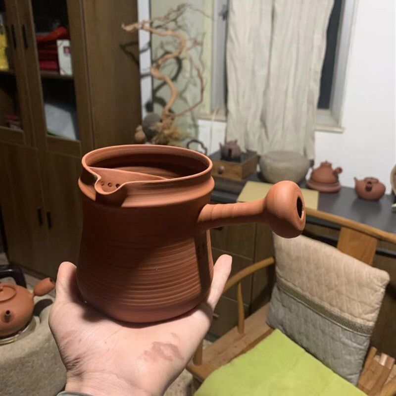 钟贵河明德园谢华大师弟子明德园薄胎手拉红泥砂铫电陶炉泡茶壶煮