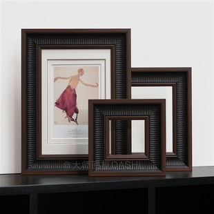 中古复古实木画框空框定制装裱相框挂墙拼图照片水彩油画外框