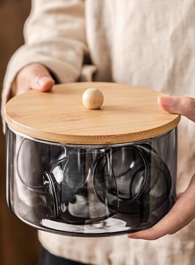 新款烟灰色玻璃茶洗家用耐热可明火电陶炉消毒锅带盖防尘水洗杯洗