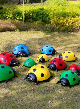 昆虫七星瓢虫组合玻璃钢雕塑商庭院商场楼盘小区园林草坪甲虫摆件