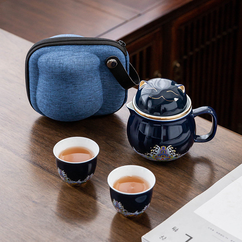 旅行茶具套装陶瓷快客杯便携式茶水分离过滤泡茶杯子车载功夫茶道