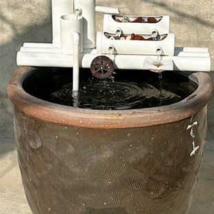 竹一体鱼缸过滤多合流水生财摆件玻璃假山免换水造景瀑布式氧气泵