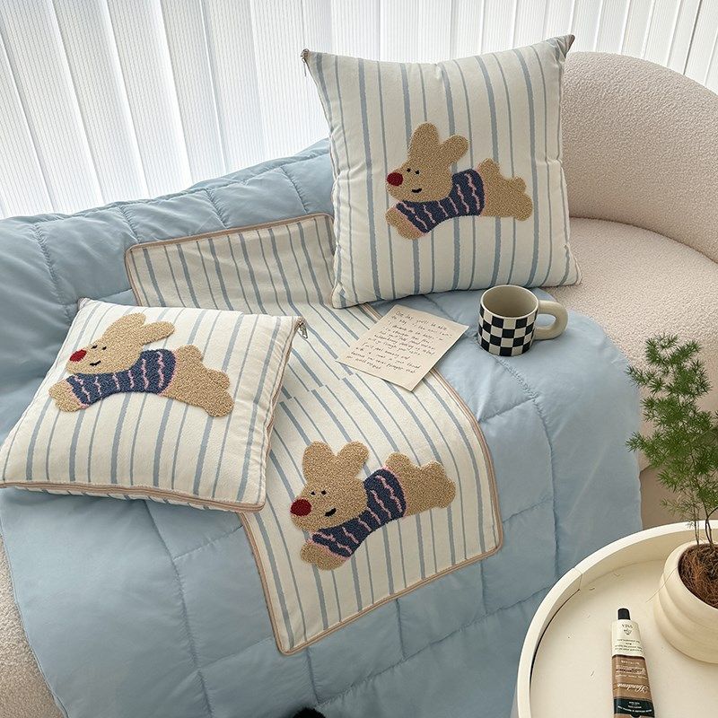 2024新款毛巾绣抱枕被两用折叠靠枕车载办公室午睡枕头毯子二合一,居家布艺,抱枕被,淘宝优惠券,粉丝福利购,淘宝优惠卷