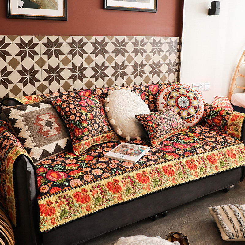 复古耐脏小碎花沙发垫四季通用可水洗防滑布艺沙发巾套民族风坐垫,居家布艺,沙发垫,淘宝优惠券,粉丝福利购,淘宝优惠卷