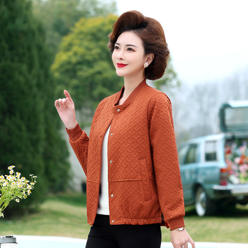 妈妈春装短外套女小个子2023新款洋气中老年春秋大码显瘦夹克上衣