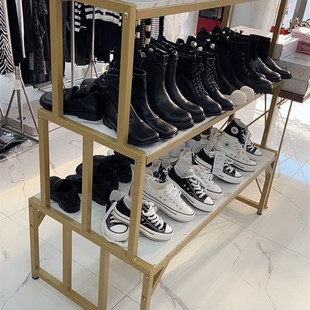 鞋店鞋架展示架落地式创意多层鞋货架服装店铺专用包包陈列中岛架