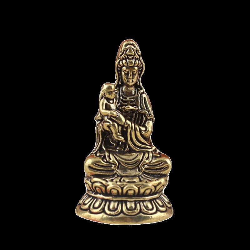 全黄铜送子观音摆件家居办公桌面装饰品铜器纯铜南海观世音菩萨像,家居饰品,装饰摆件,淘宝优惠券,粉丝福利购,淘宝优惠卷