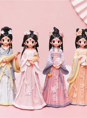 古风汉服女孩打伞摆件玲珑少女心卧室中式摆设品女生闺蜜生日礼物