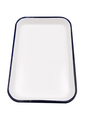 搪瓷方盘白色调色盘化工瓷盘20*30长方形消毒盘子实验室托盘30x40