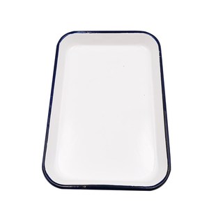 搪瓷方盘白色调色盘化工瓷盘20*30长方形消毒盘子实验室托盘30x40