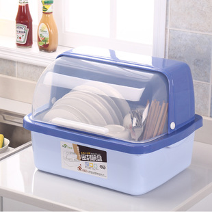 厨房放碗柜塑料碗架沥水架带盖家用装碗碟碗筷收纳盒餐具箱置物架