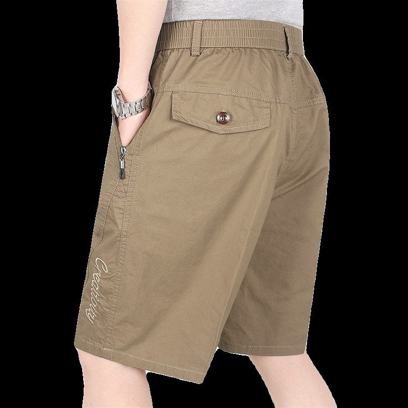中老年纯棉洗水夏季男式短裤深裆高腰大码爸爸休闲五分裤宽松裤衩,男装,短裤,淘宝优惠券,粉丝福利购,淘宝优惠卷