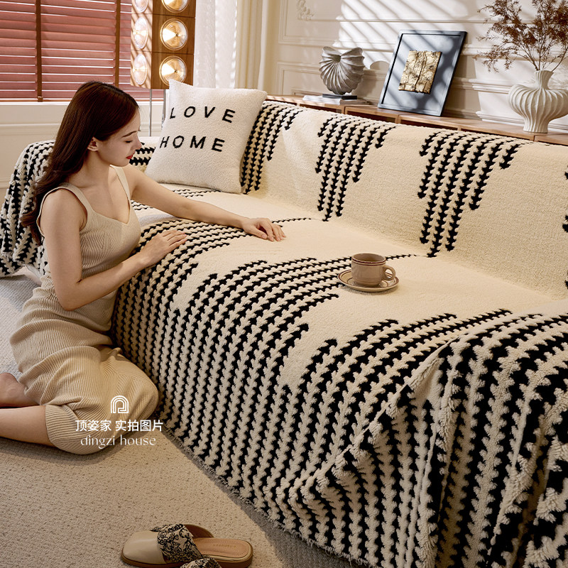 冬季舒棉绒沙发巾奶油风2024新款盖布沙发垫盖巾套罩盖毯单三人,居家布艺,沙发垫,淘宝优惠券,粉丝福利购,淘宝优惠卷