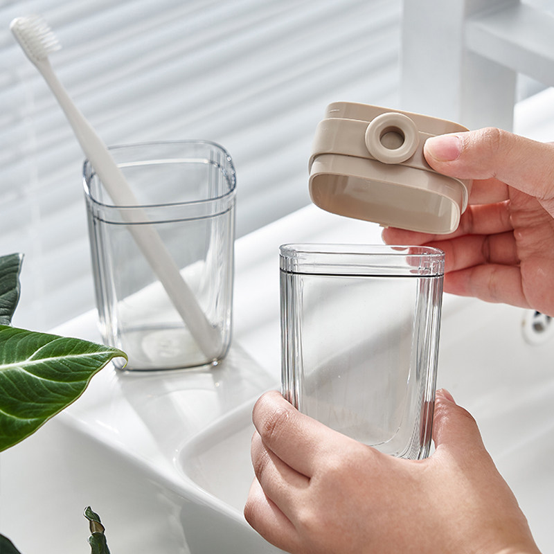 旅行洗漱杯牙具盒透明时尚漱口杯刷牙杯套装电动牙刷收纳盒便携式