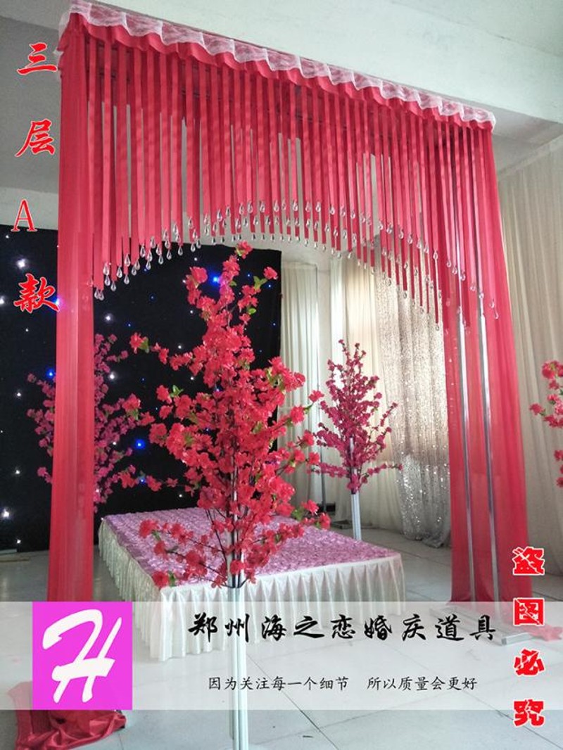 新款包邮婚庆道具拱门缎带门厅丝带亭迎宾门仪式亭农村婚礼道具