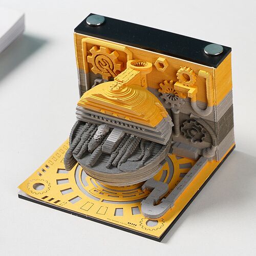 科幻纸雕地球日历3D立体便签纸本艺术品创意网红高颜值便利贴