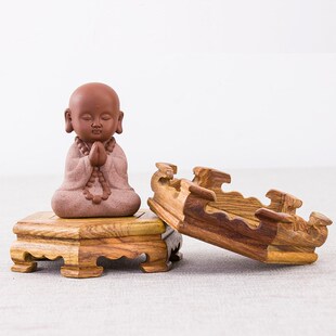 六边形底座 雕刻工艺品鸡翅木摆件实木托架奇石头花盆文昌塔底座