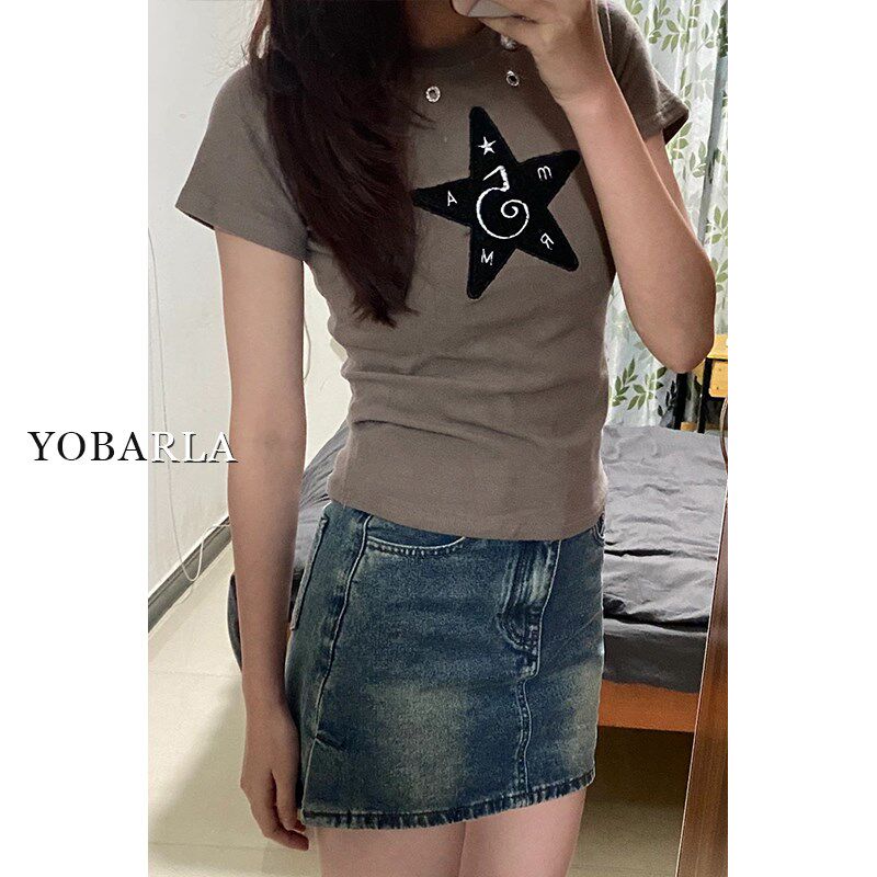 高腰牛仔半身裙女夏季大码胖mm遮肚子显瘦梨形身材a字包臀短裙子