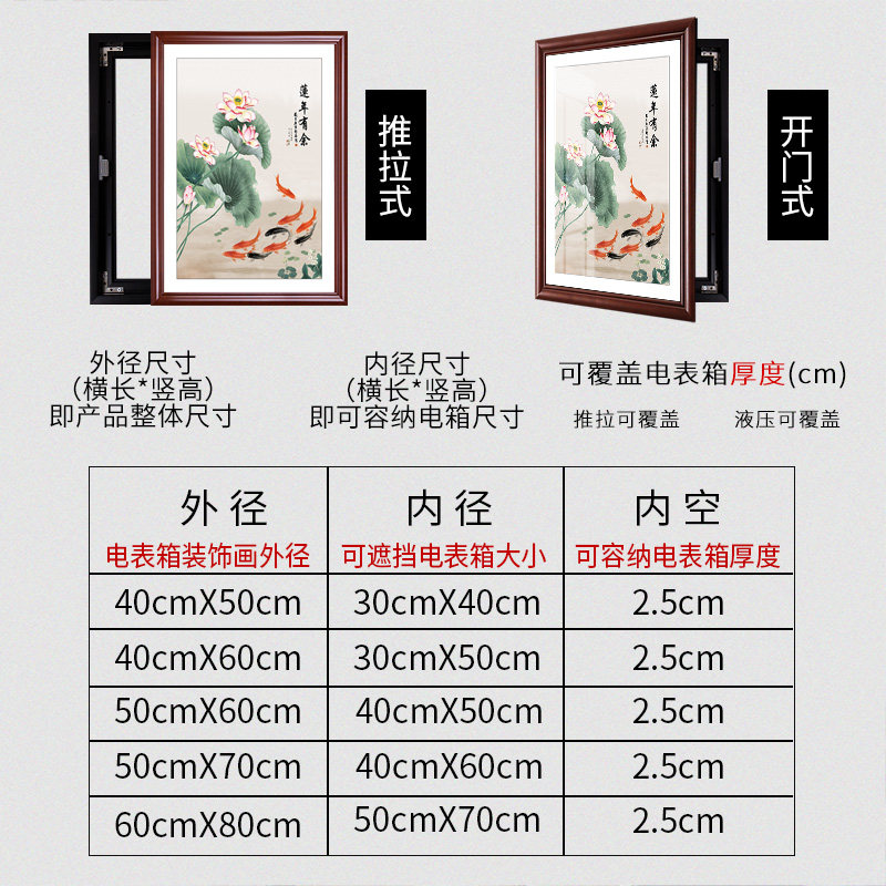 新中式九鱼图竖版电表箱装饰画遮挡配电箱电闸盒竖款挂画2026新款