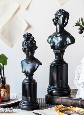 JK慕空间 欧式少女女神罗马柱雕塑装饰摆件 客厅电视柜创意人物