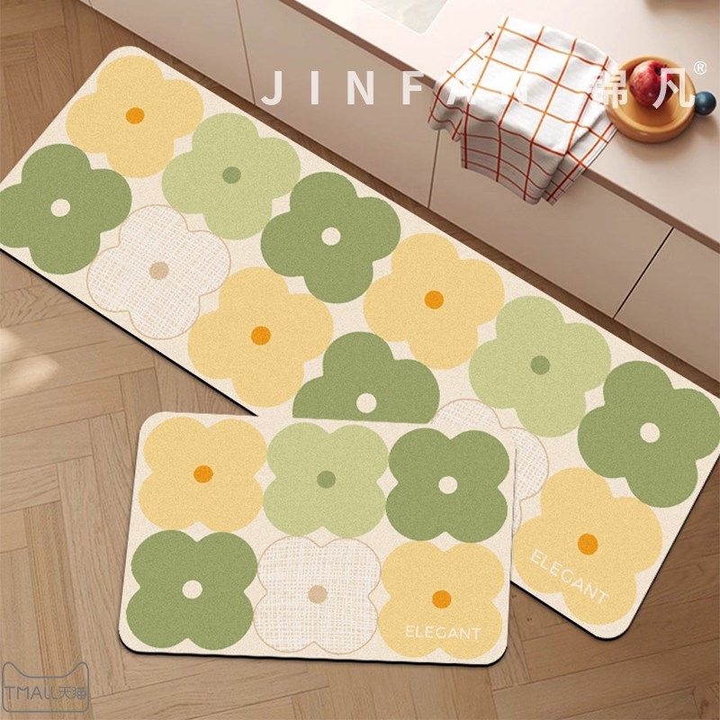 厨房专用地垫吸水防滑脚垫硅藻泥长条耐脏防油可擦免洗卫生间地毯,居家布艺,厨房地垫,淘宝优惠券,粉丝福利购,淘宝优惠卷