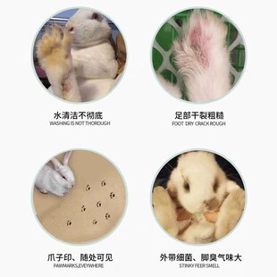 兔子洗脚去脚黄免洗神器宠物洁足泡沫兔脚底去污足部护理除臭清洁