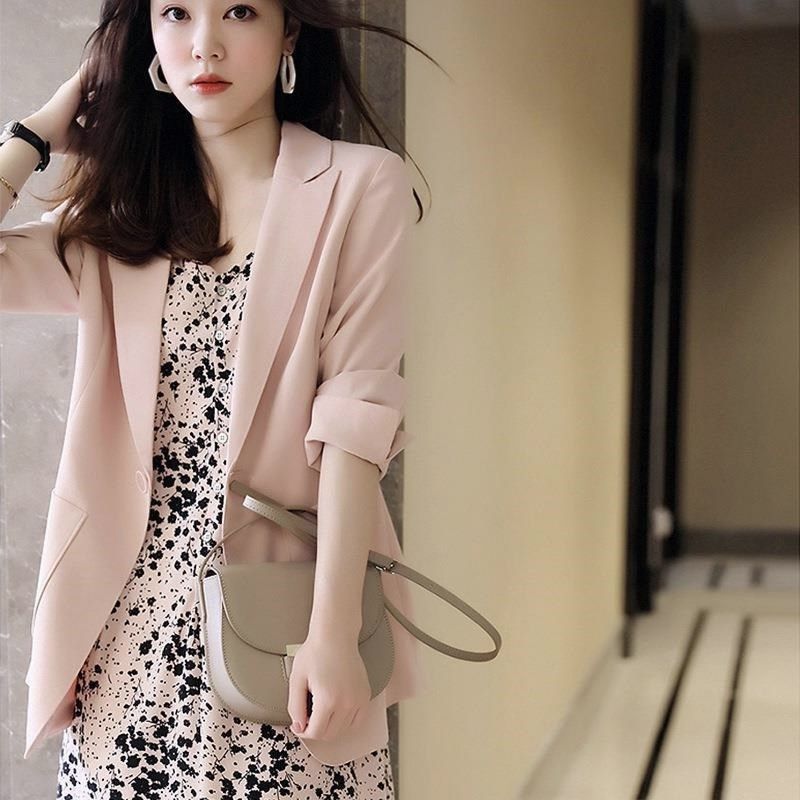 2024春夏女装大码薄款西装外套胖MM200斤洋气雪纺碎花连衣裙套装