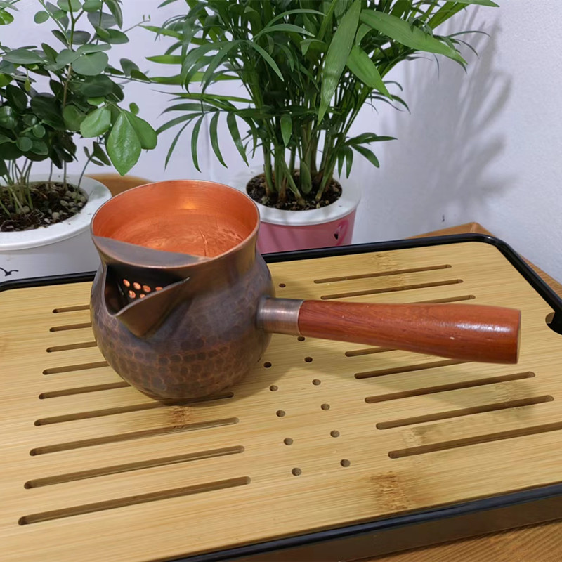 加厚纯紫铜公道杯长把铜壶铜罐煮茶烧水西北甘肃罐罐茶煮茶器电炉