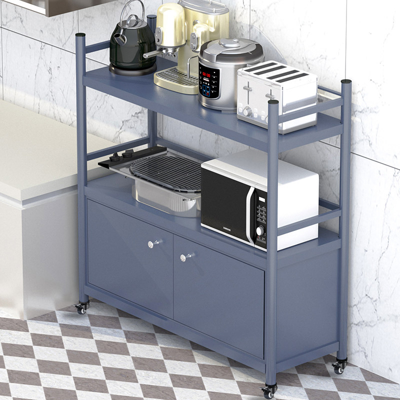 可移动厨房用品置物架带围栏多层微波炉家用带柜体收纳储物落地架,厨房/烹饪用具,厨房置物架/置物柜/角架,淘宝优惠券,粉丝福利购,淘宝优惠卷