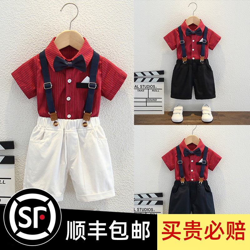 男童周岁礼服男宝宝一周岁儿童英伦风西装男童百天抓周生日宴套装