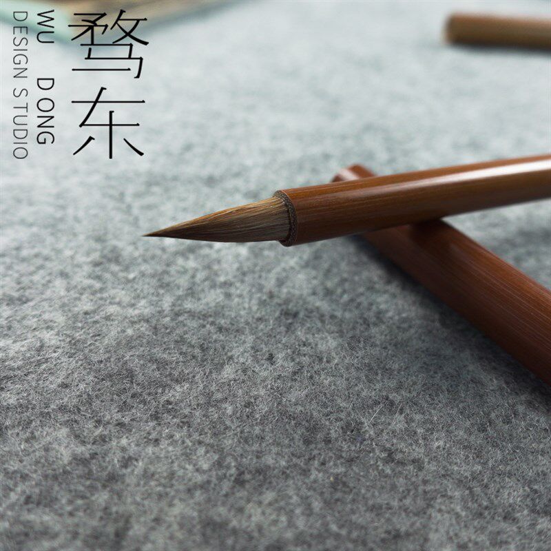骛东制造礼盒装奶尾狼毫毛笔小楷行书专业级无尼龙抄经毛笔