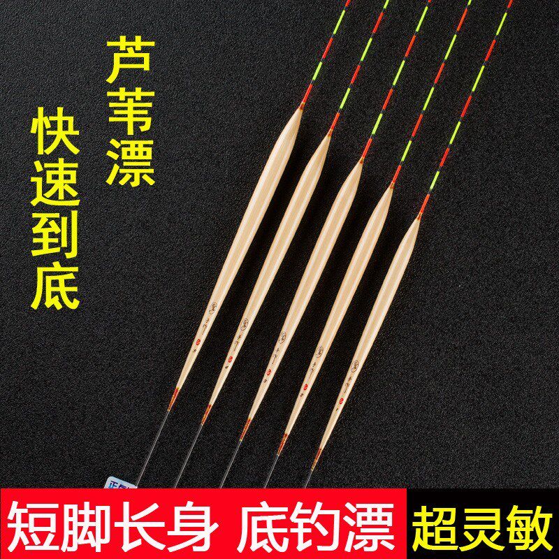 芦苇鱼漂正卢浮漂短脚细长身底钓冬钓轻口小碎目鲫鱼漂高灵敏醒目