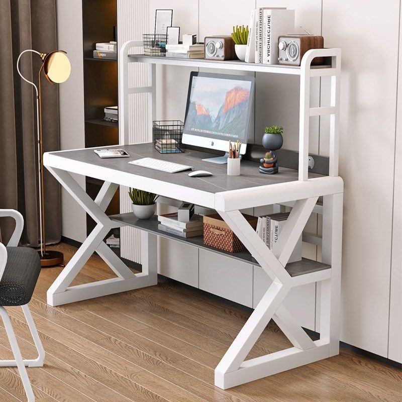 岩板书桌书架一体儿童学习桌写字桌家用学生电脑桌置物架台式办公,住宅家具,电脑桌,淘宝优惠券,粉丝福利购,淘宝优惠卷