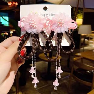 儿童假发头饰汉服女童发髻蝴蝶结发包古风古典舞古装唐装表演拍照